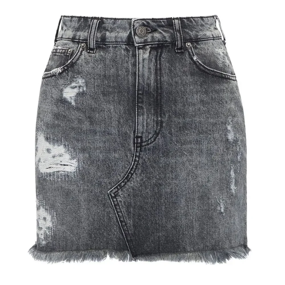SER.O.YA Alli Mini Skirt in Phoenix Black Acid Wash NWT Size 24